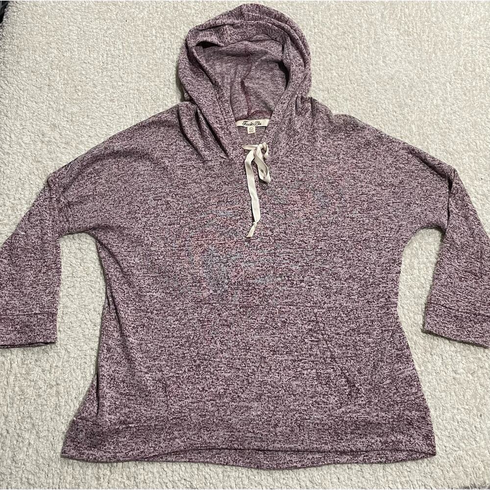 Jessie Blu Womens Large Pullover Hoodie Sweater Maroon Kangaroo Pocket Space Dye